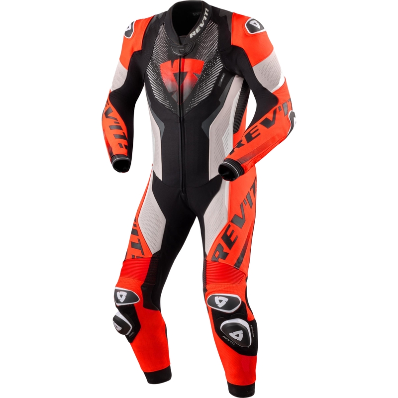 Revit One Piece Hyperspeed 3 Motorpak Lichtgrijs-Fluorrood