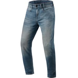 Revit Keegan Tapered Extra Cropped Motorjeans Medium Blauw