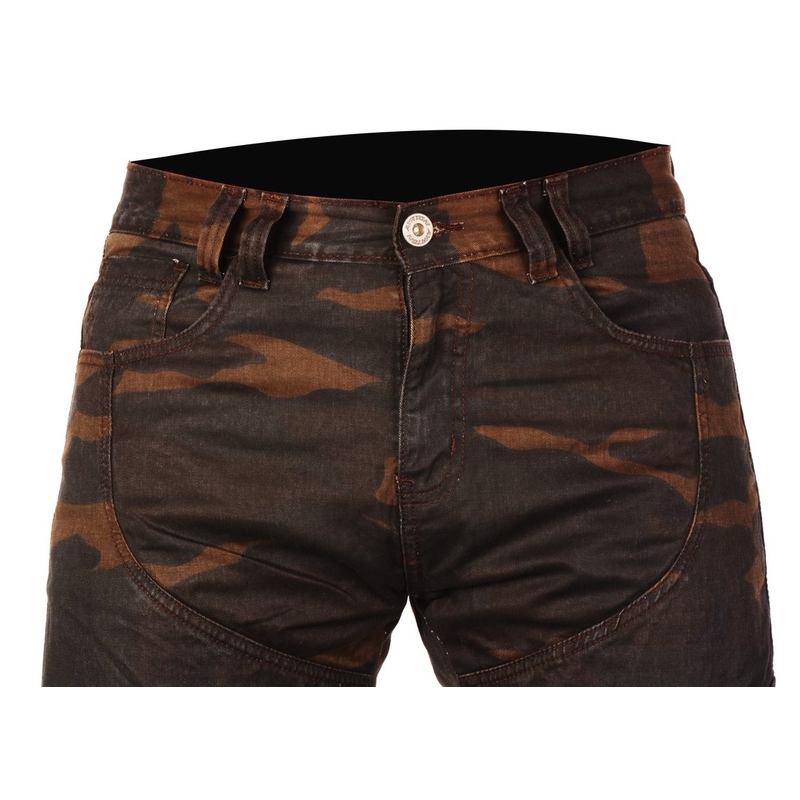 Jeansy na motorku Ayrton Camino hnědé camo výprodej