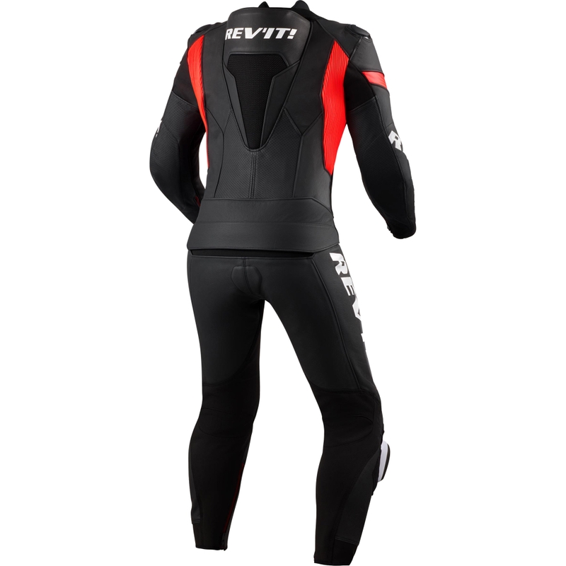 Revit Argon 3 tweedelig motorpak zwart-fluorrood