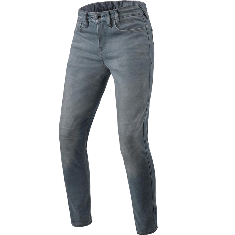 Revit Carlin SK Extra Cropped Motorjeans, gewassen middengrijs