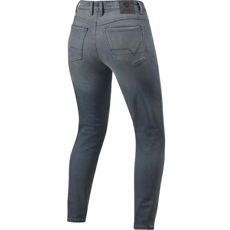 Revit Marley SK dames cropped motorjeans, gewassen middengrijs