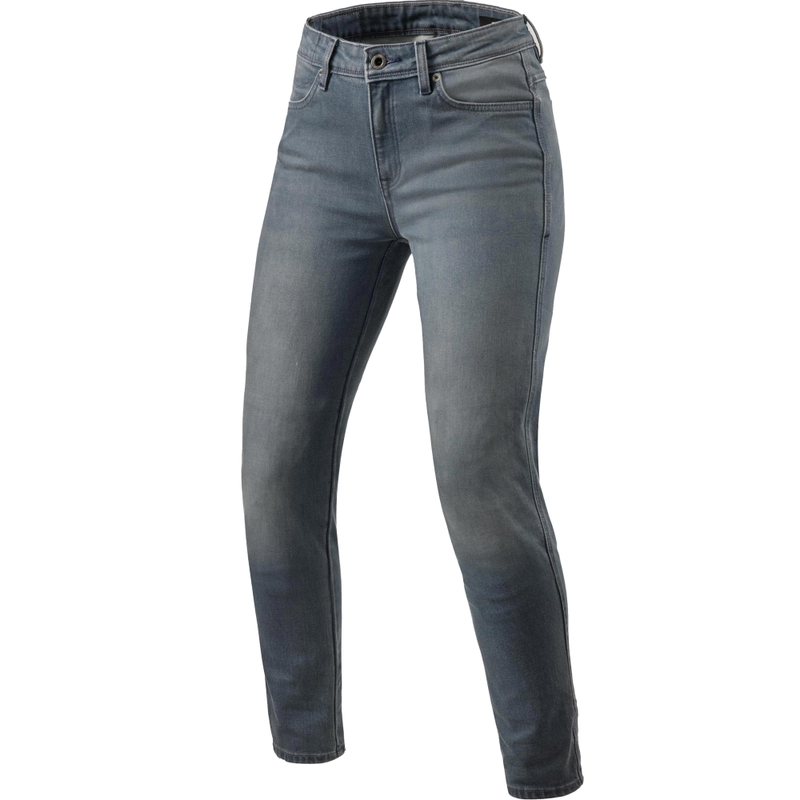 Revit Marley SK dames motorjeans, gewassen middengrijs