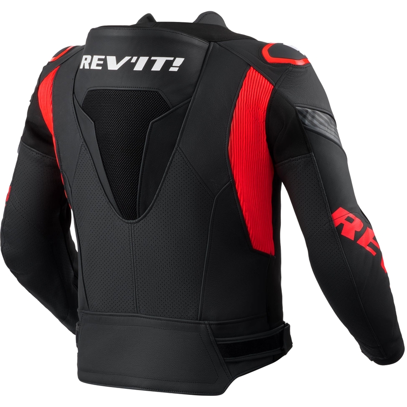 Revit Argon 3 PRO leren motorjas zwart-fluorescerend rood