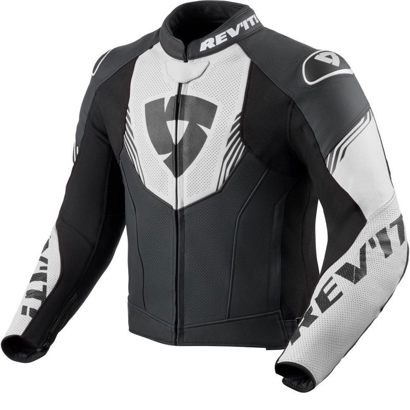 Revit Argon 3 leren motorjas zwart-wit