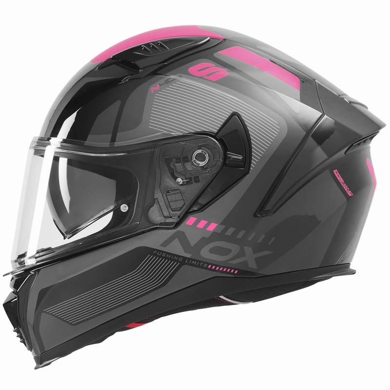 Integraal motorhelm NOX N402 Mentor zwart-roze