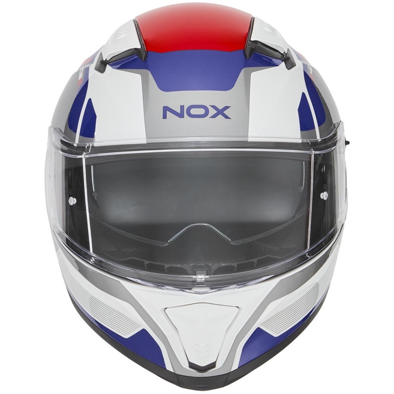 Integraal motorhelm NOX N402 Mentor wit-blauw-rood
