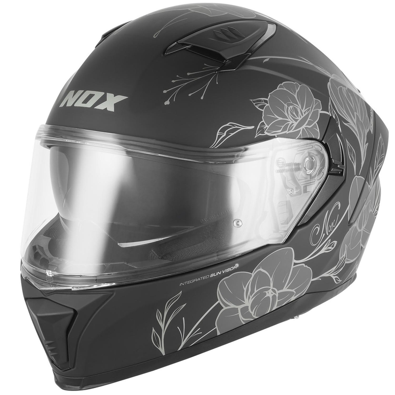 Integraal motorhelm NOX N402 Spring matzwart-zilver