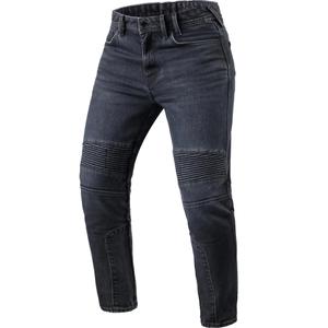Revit Moto 2 TF cropped motorjeans, gewassen donkerblauw-zwart