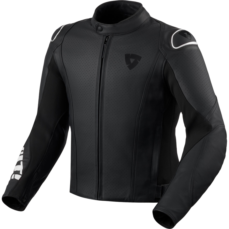 Revit Quadratic leren motorjas in zwart-wit