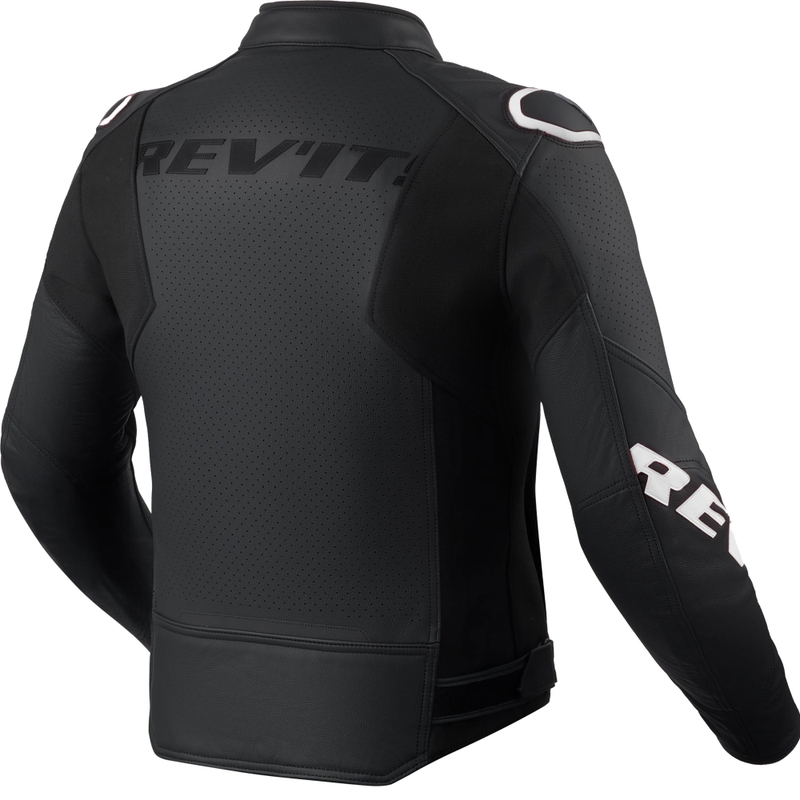 Revit Quadratic leren motorjas in zwart-wit