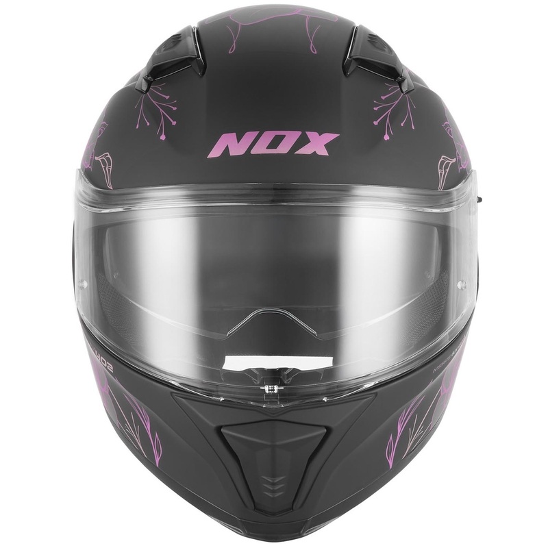 Integraal motorhelm NOX N402 Spring mat zwart-roze
