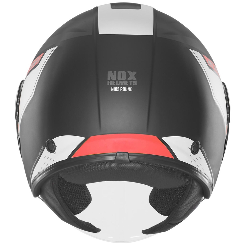 Open motorhelm NOX N182 Rond mat zwart-rood