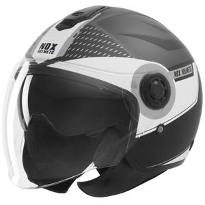 Open motorhelm NOX N182 Rond mat zwart-zilver