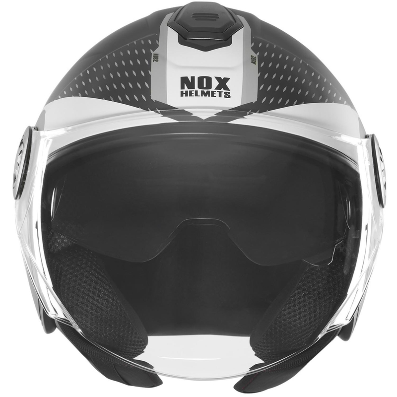 Open motorhelm NOX N182 Rond mat zwart-zilver