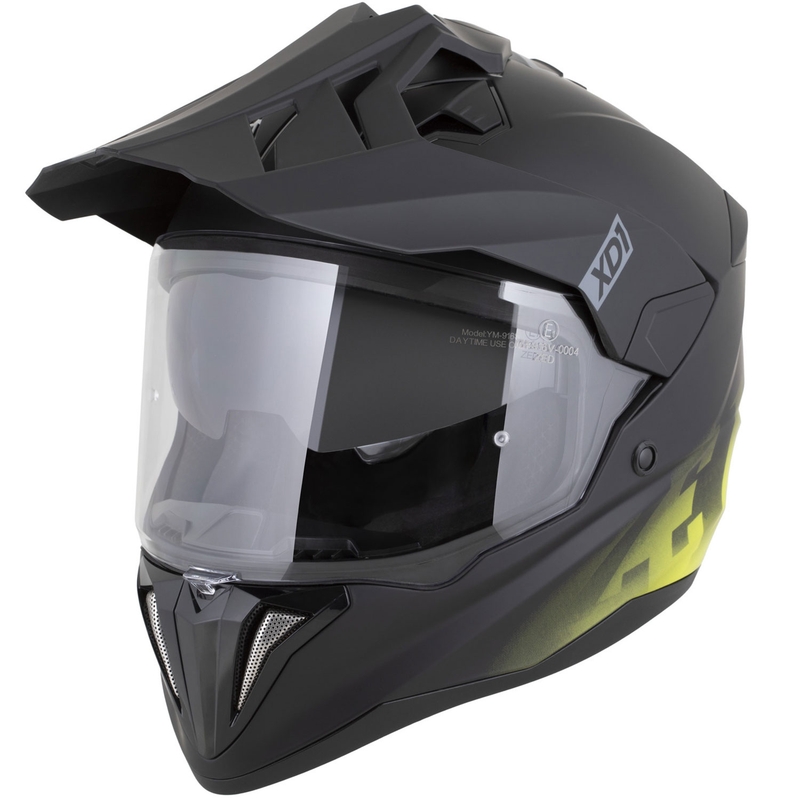 Enduro motorhelm ZED XD1 matzwart-fluorgeel