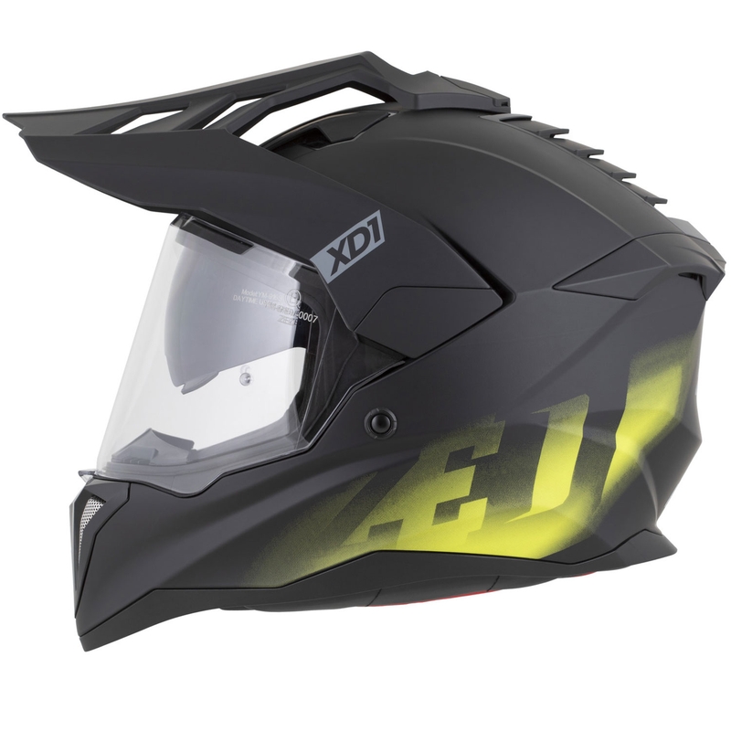 Enduro motorhelm ZED XD1 matzwart-fluorgeel