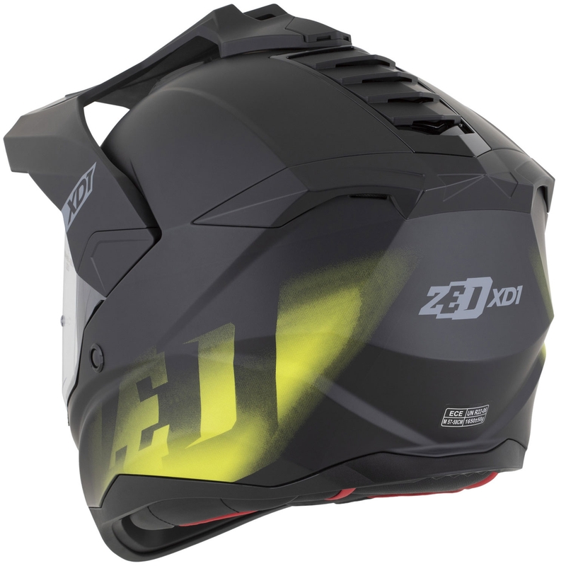 Enduro motorhelm ZED XD1 matzwart-fluorgeel