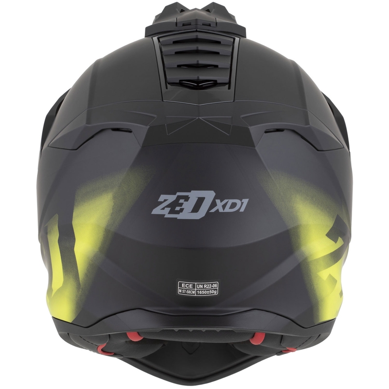 Enduro motorhelm ZED XD1 matzwart-fluorgeel