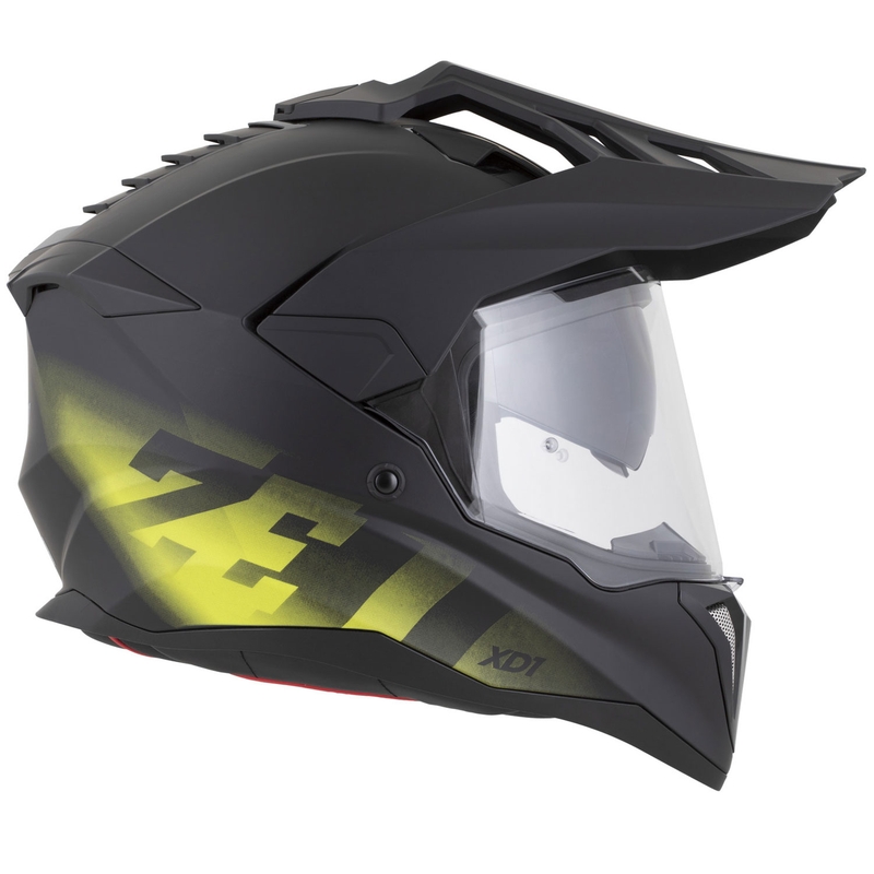 Enduro motorhelm ZED XD1 matzwart-fluorgeel