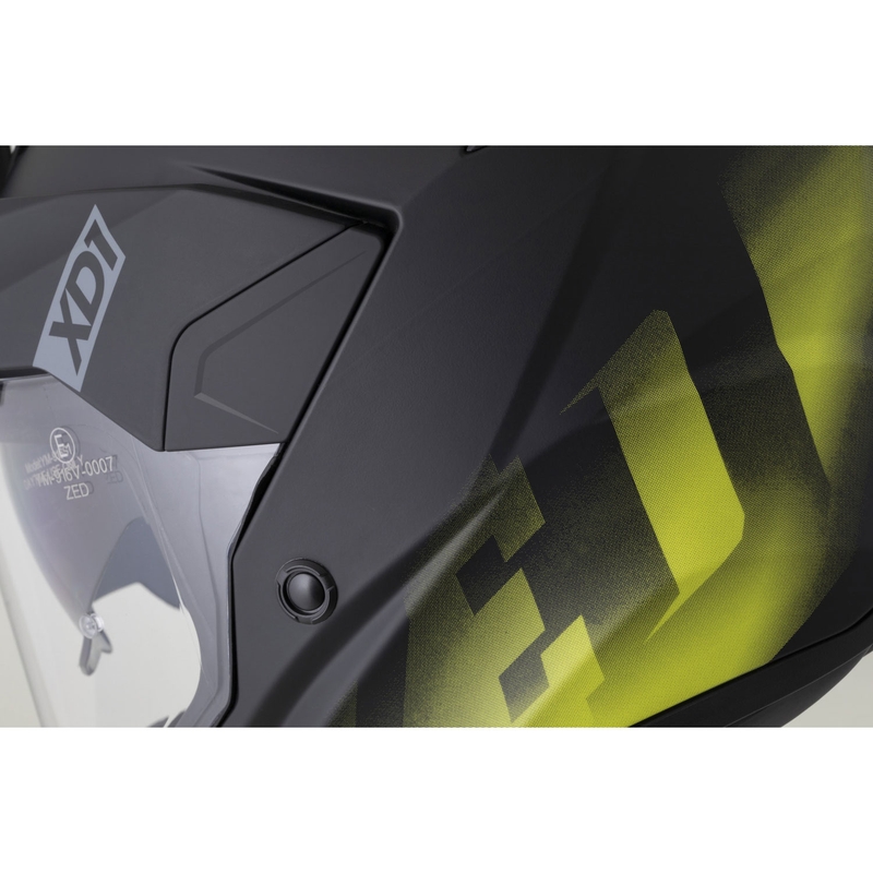 Enduro motorhelm ZED XD1 matzwart-fluorgeel