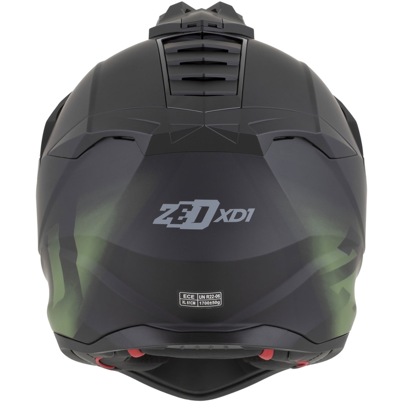 Enduro motorhelm ZED XD1 matzwart-donkergroen