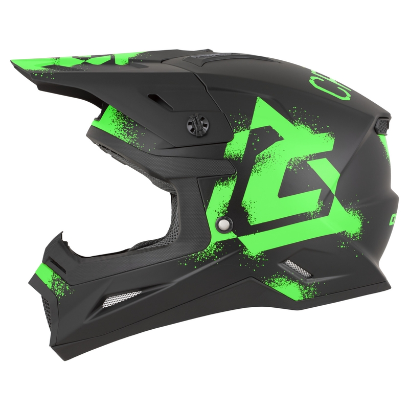 Cassida Cross Cup 2 Crew motorcrosshelm matzwart-fluogroen