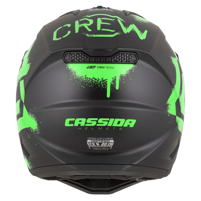 Cassida Cross Cup 2 Crew motorcrosshelm matzwart-fluogroen