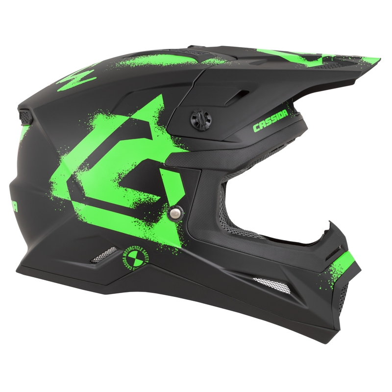 Cassida Cross Cup 2 Crew motorcrosshelm matzwart-fluogroen