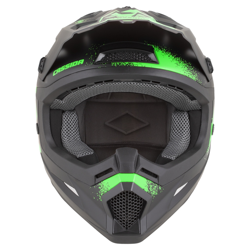 Cassida Cross Cup 2 Crew motorcrosshelm matzwart-fluogroen