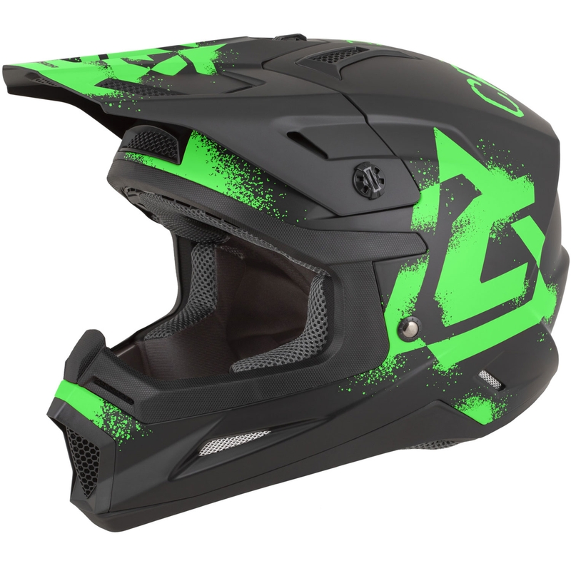 Cassida Cross Cup 2 Crew motorcrosshelm matzwart-fluogroen