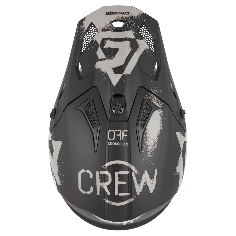 Cassida Cross Cup 2 Crew motorcrosshelm matzwart-zand