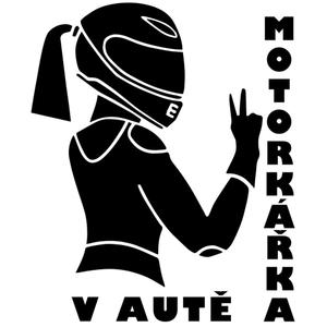 Motorrijder in een auto sticker
