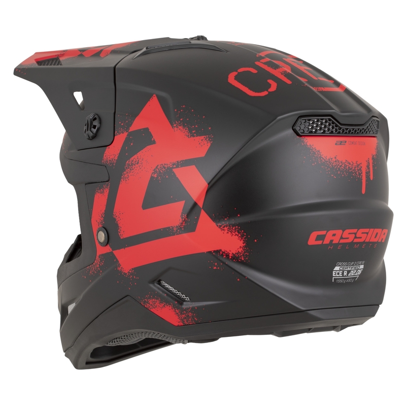 Cassida Cross Cup 2 Crew motorcrosshelm matzwart-rood