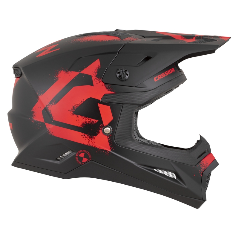 Cassida Cross Cup 2 Crew motorcrosshelm matzwart-rood