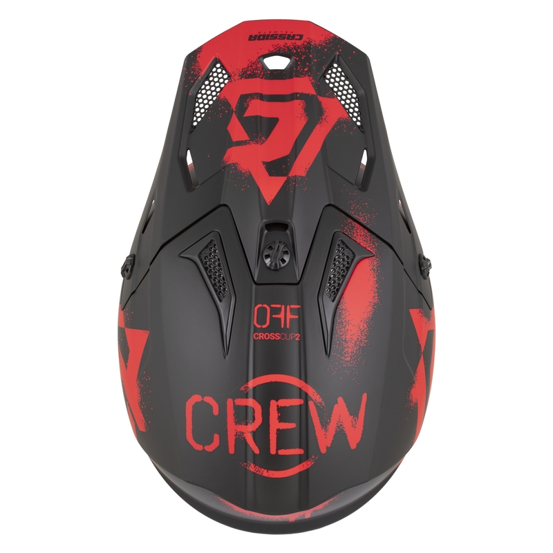 Cassida Cross Cup 2 Crew motorcrosshelm matzwart-rood