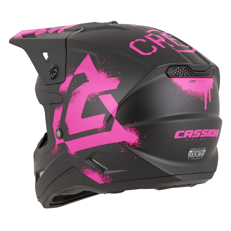 Cassida Cross Cup 2 Crew motorcrosshelm matzwart-fluoroze