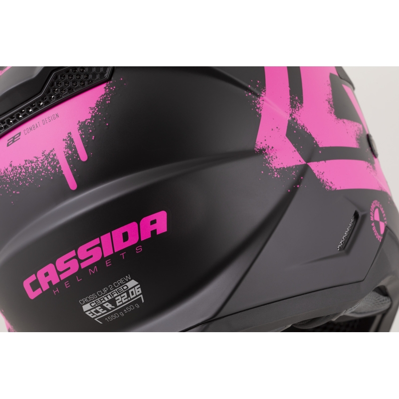 Cassida Cross Cup 2 Crew motorcrosshelm matzwart-fluoroze