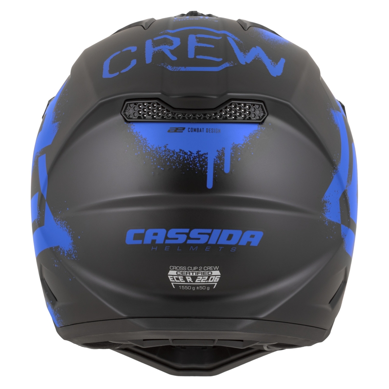 Cassida Cross Cup 2 Crew motorcrosshelm mat zwart-blauw