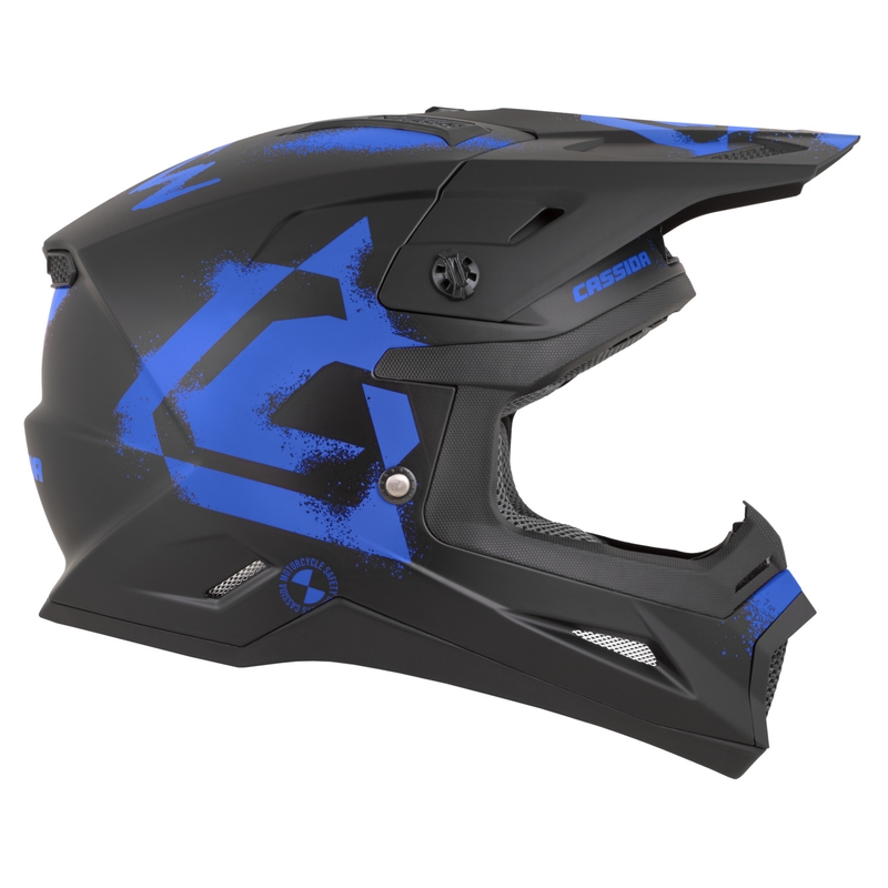 Cassida Cross Cup 2 Crew motorcrosshelm mat zwart-blauw