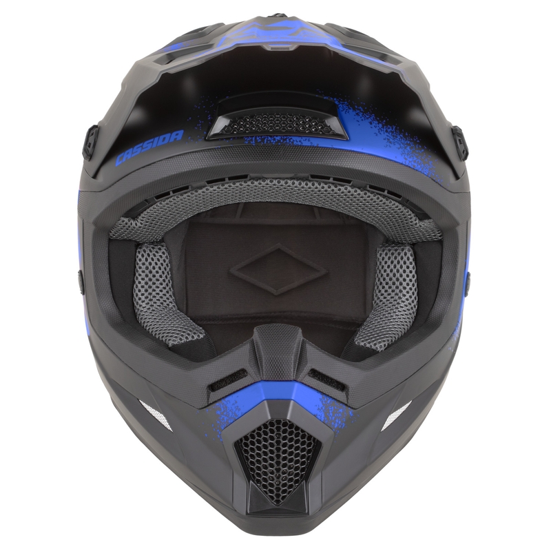Cassida Cross Cup 2 Crew motorcrosshelm mat zwart-blauw