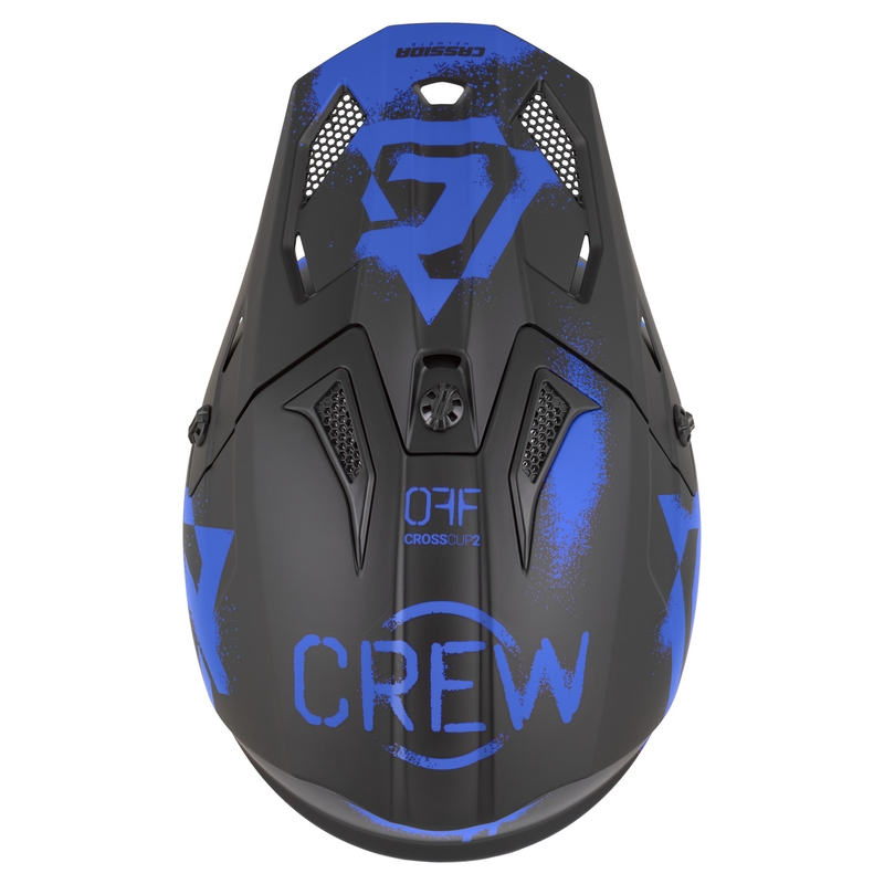 Cassida Cross Cup 2 Crew motorcrosshelm mat zwart-blauw