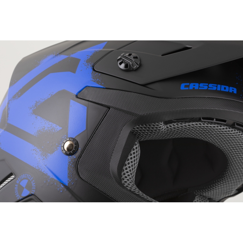 Cassida Cross Cup 2 Crew motorcrosshelm mat zwart-blauw