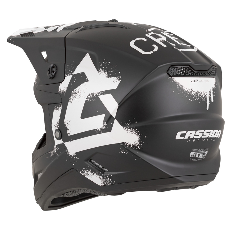 Cassida Cross Cup 2 Crew motorcrosshelm mat zwart-wit