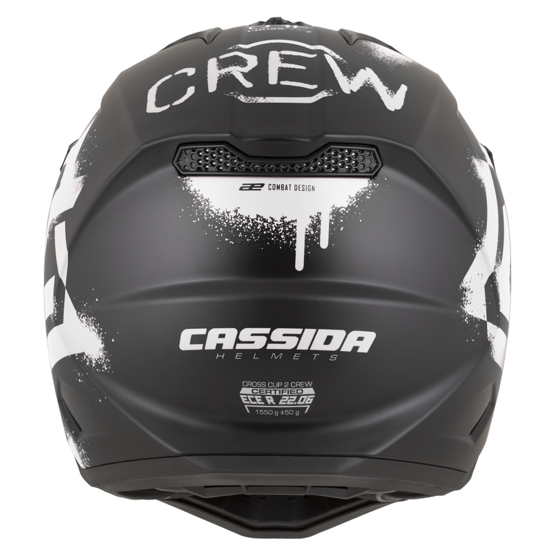 Cassida Cross Cup 2 Crew motorcrosshelm mat zwart-wit