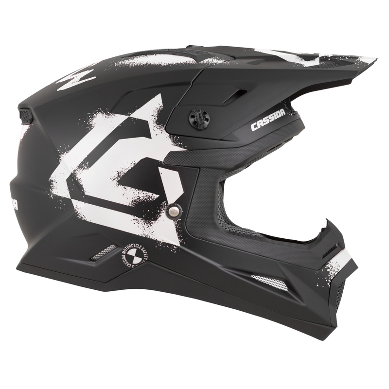 Cassida Cross Cup 2 Crew motorcrosshelm mat zwart-wit