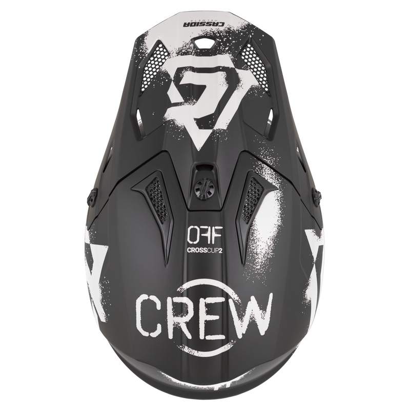 Cassida Cross Cup 2 Crew motorcrosshelm mat zwart-wit