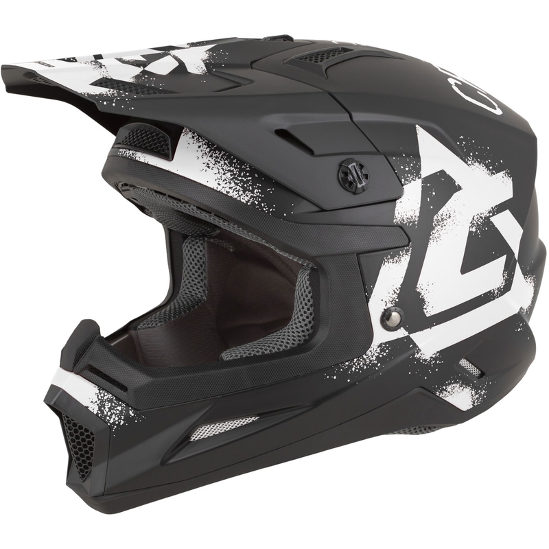 Cassida Cross Cup 2 Crew motorcrosshelm mat zwart-wit