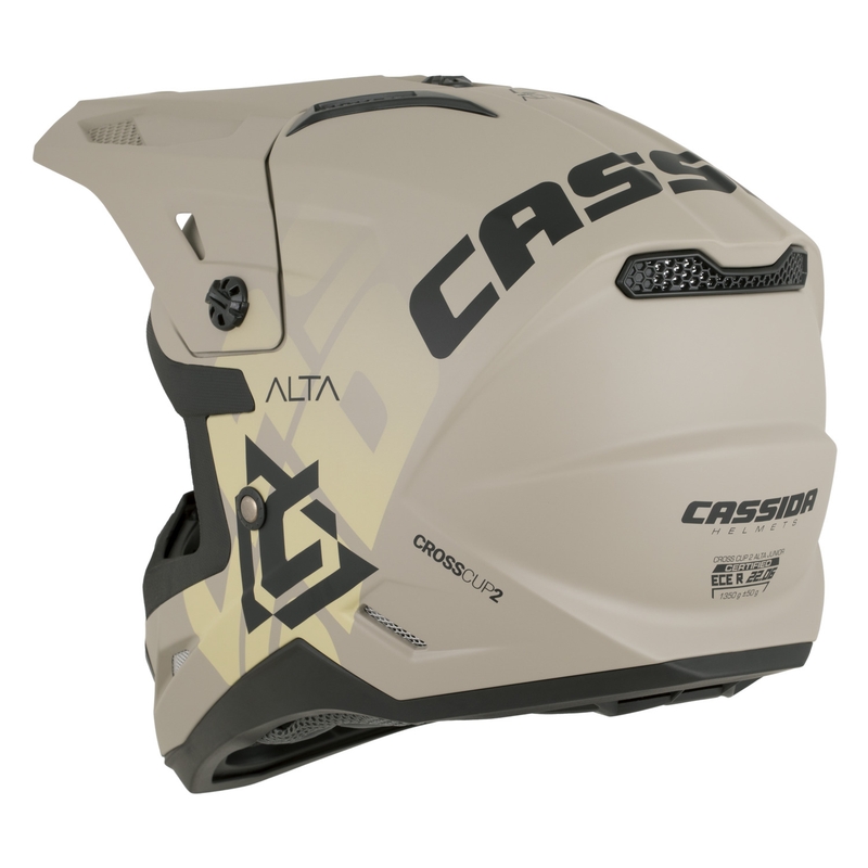 Kindermotocrosshelm Cassida Cross Cup 2 Alta Junior mat zandgrijs