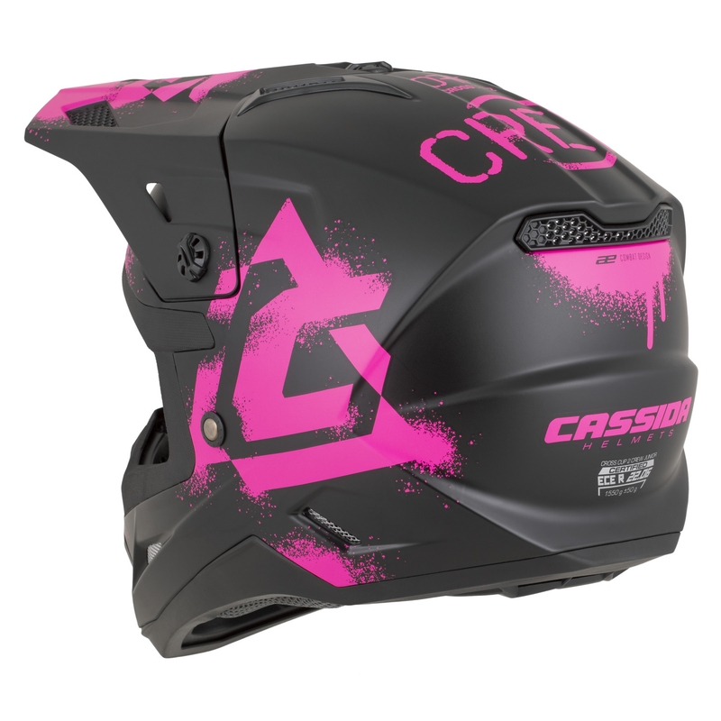 Kindermotocrosshelm Cassida Cross Cup 2 Crew Junior matzwart-fluoroze